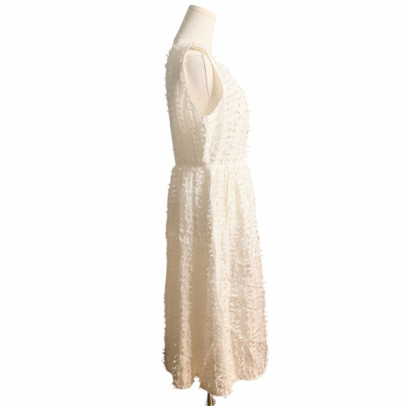 Love Bonito White Textured Midi Dress NWOT Open Back Tie Waist Romantic - Picture 4 of 8